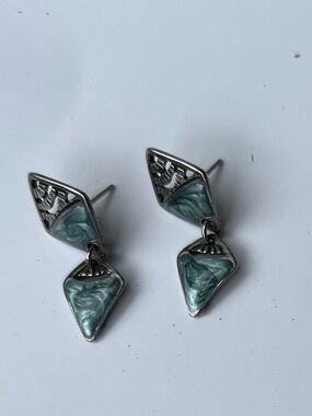 Sterling Silver Faceted Teardrop Dangle Earrings